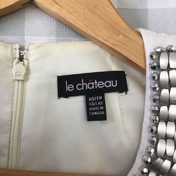 DRESS Silver Off White Le Chateau XS Jewels Embellishments silver bling bling - Picture 4 of 14